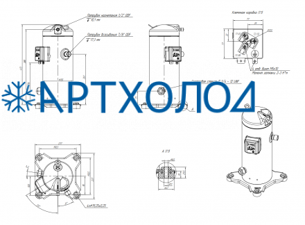 Компрессор спиральный RCM26E5LB7CA (141R8664) Ридан Компрессор спиральный RCM26E5LB7CA (141R8664) Ридан
